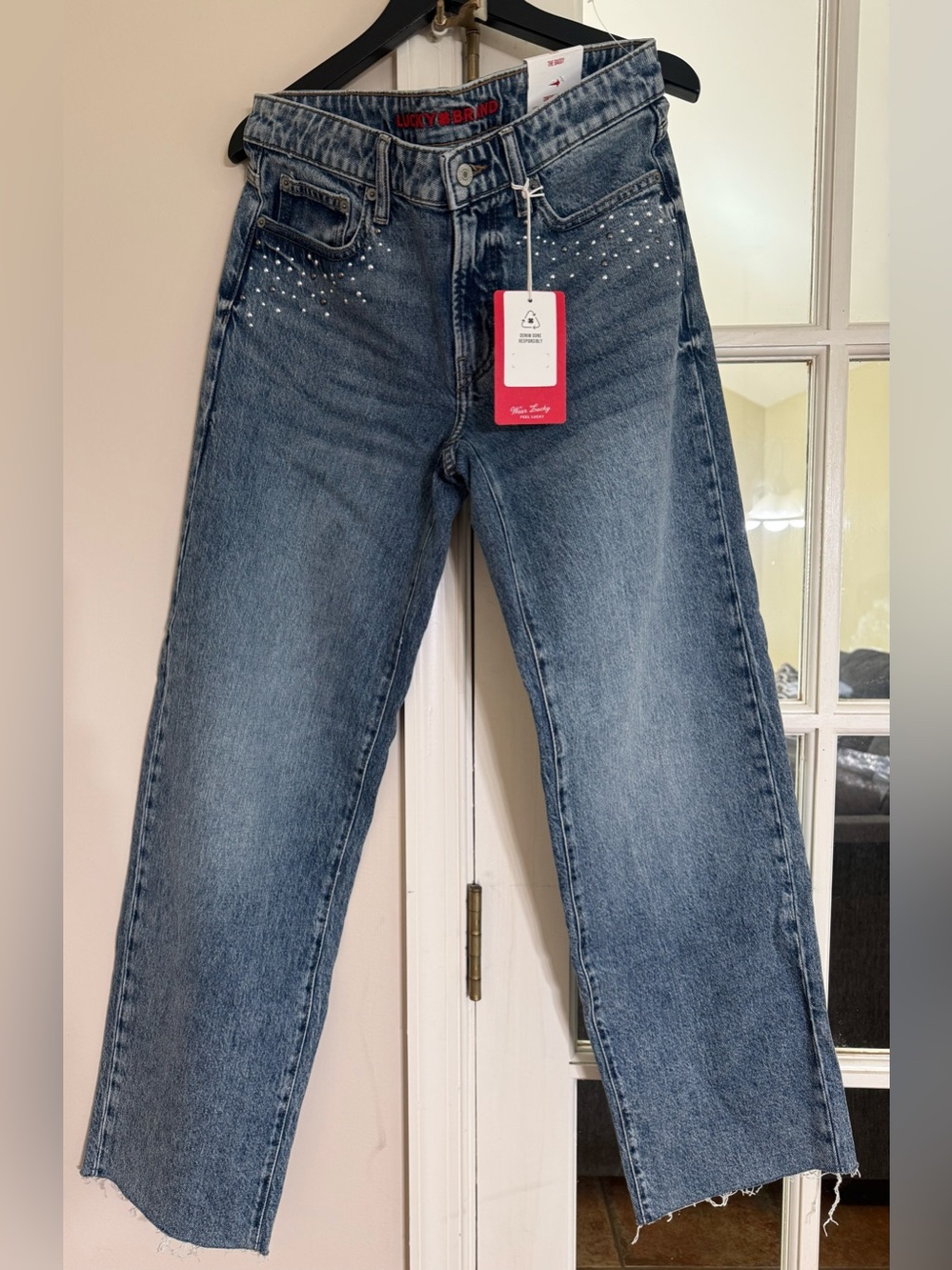 NWT Lucky Brand Women’s The Baggy Blue Denim Straight-Leg 4/27